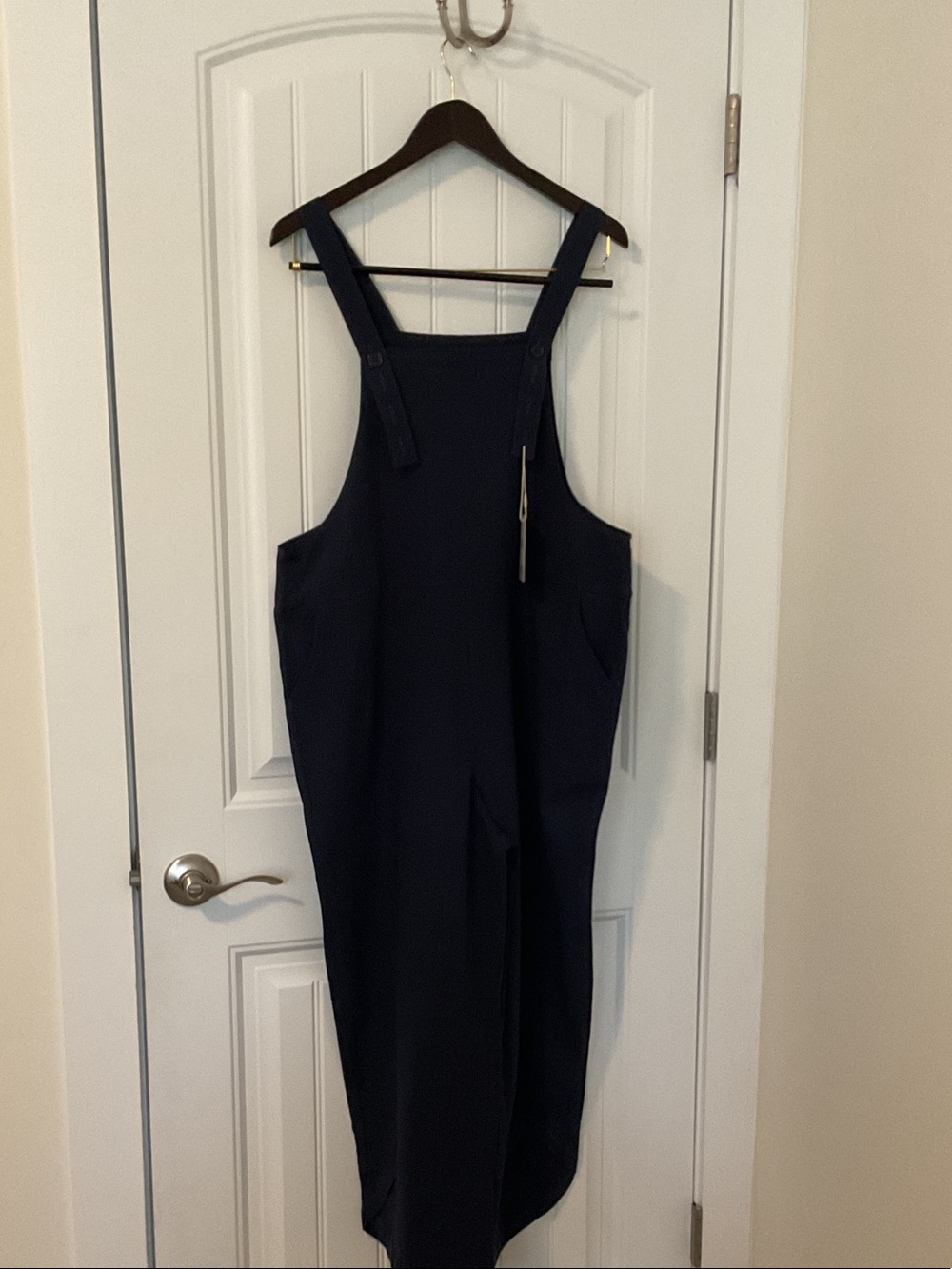 Navy Sleeveless Overalls Jumpsuit